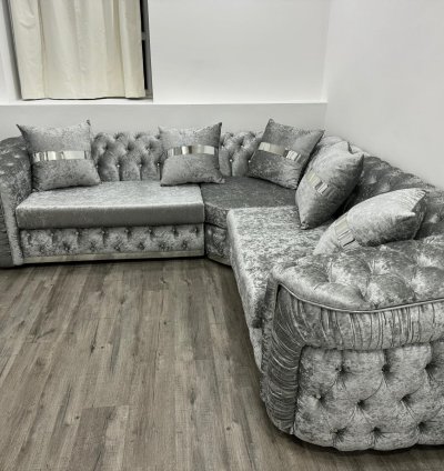 Khalifa 5-Seater Corner Sofa – Luxurious Velvet Plush Comfort